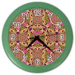 Jungle Flowers In Paradise  Lovely Chic Colors Color Wall Clocks Front