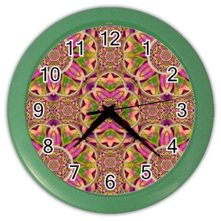 Jungle Flowers In Paradise  Lovely Chic Colors Color Wall Clocks