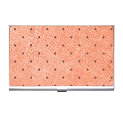 Dot Peach Business Card Holders by snowwhitegirl