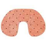 Dot Peach Travel Neck Pillows Front