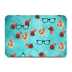 Vintage Glasses Blue Plate Mats by snowwhitegirl