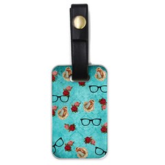 Vintage Glasses Blue Luggage Tags (one Side)  by snowwhitegirl