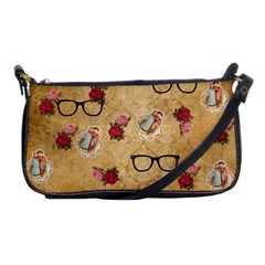 Vintage Glasses Beige Shoulder Clutch Bags by snowwhitegirl