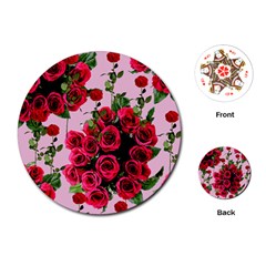 Roses Pink Playing Cards (round)  by snowwhitegirl