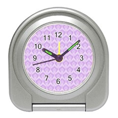 Damask Lilac Travel Alarm Clocks by snowwhitegirl