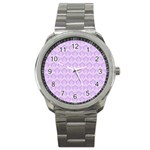 Damask Lilac Sport Metal Watch Front