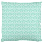 Damask Aqua Green Large Flano Cushion Case (Two Sides) Front