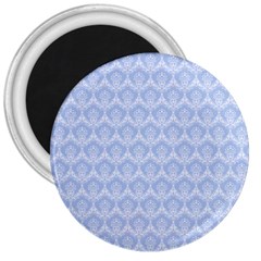 Damask Light Blue 3  Magnets by snowwhitegirl