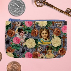 Damask Religious Victorian Grey Large Coin Purse by snowwhitegirl