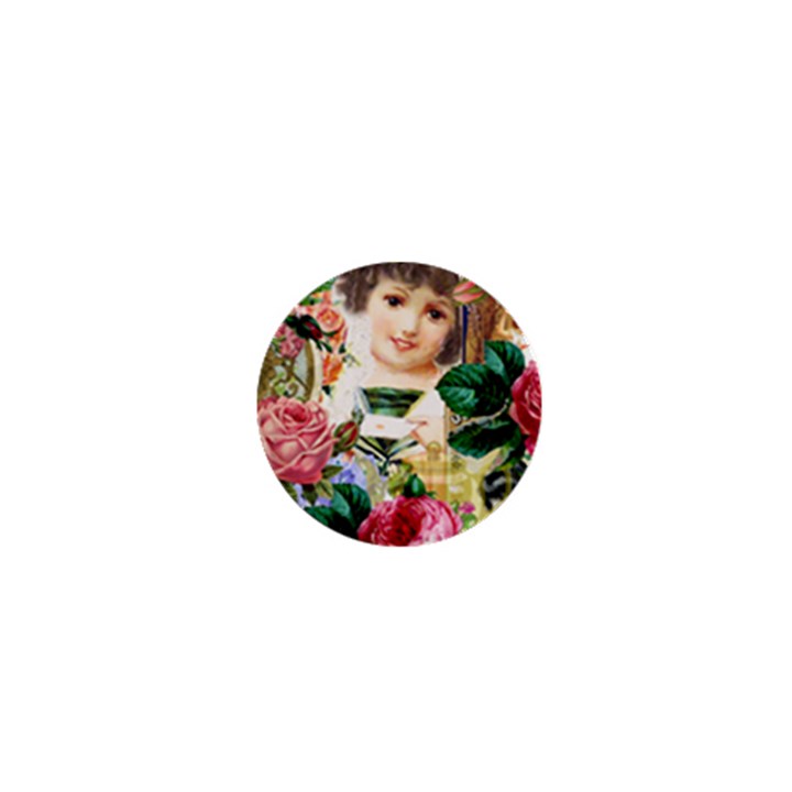 Little Girl Victorian Collage 1  Mini Buttons