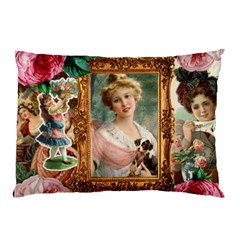 Victorian Collage Of Woman Pillow Case by snowwhitegirl