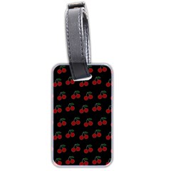 Cherries Black Luggage Tags (two Sides) by snowwhitegirl