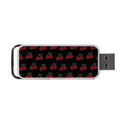 Cherries Black Portable Usb Flash (one Side) by snowwhitegirl