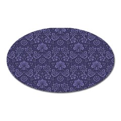 Damask Purple Oval Magnet by snowwhitegirl