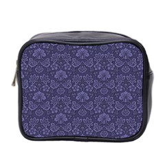 Damask Purple Mini Toiletries Bag 2-side by snowwhitegirl