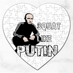 Squat Like Putin Jigsaw Puzzle (heart) by Valentinaart