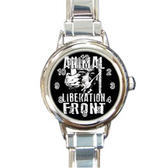 Animal Liberation Front - Chimpanzee  Round Italian Charm Watch by Valentinaart