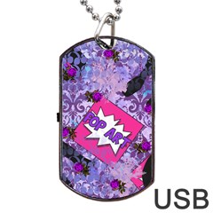 Purlpe Retro Pop Dog Tag Usb Flash (one Side) by snowwhitegirl