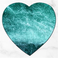 Green Ocean Splash Jigsaw Puzzle (heart) by snowwhitegirl