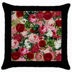 Rose Bushes Throw Pillow Case (black) by snowwhitegirl