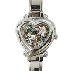 Rose Bushes Brown Heart Italian Charm Watch by snowwhitegirl