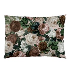 Rose Bushes Brown Pillow Case by snowwhitegirl