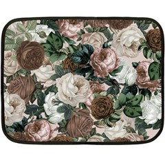 Rose Bushes Brown Double Sided Fleece Blanket (mini)  by snowwhitegirl