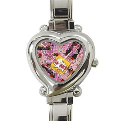 Red Retro Pop Heart Italian Charm Watch by snowwhitegirl