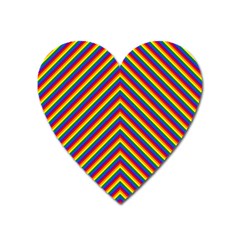 Gay Pride Flag Rainbow Chevron Stripe Heart Magnet by PodArtist