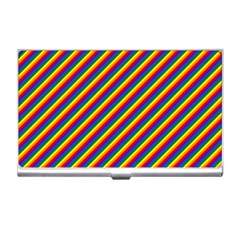 Gay Pride Flag Candy Cane Diagonal Stripe Business Card Holders by PodArtist