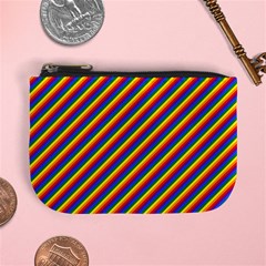 Gay Pride Flag Candy Cane Diagonal Stripe Mini Coin Purses by PodArtist