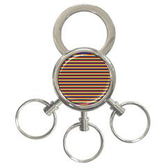 Horizontal Gay Pride Rainbow Flag Pin Stripes 3-ring Key Chains by PodArtist