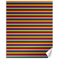 Horizontal Gay Pride Rainbow Flag Pin Stripes Canvas 16  X 20   by PodArtist