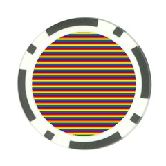 Horizontal Gay Pride Rainbow Flag Pin Stripes Poker Chip Card Guard by PodArtist