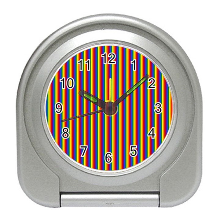 Vertical Gay Pride Rainbow Flag Pin Stripes Travel Alarm Clocks