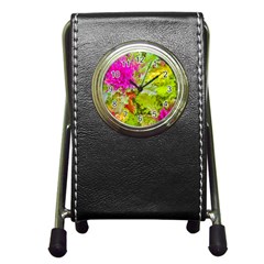 Colored Plants Photo Pen Holder Desk Clocks by dflcprints