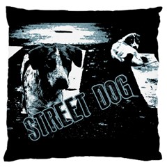 Street Dogs Large Cushion Case (one Side) by Valentinaart