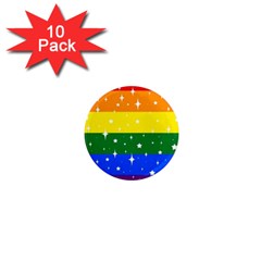 Sparkly Rainbow Flag 1  Mini Magnet (10 Pack)  by Valentinaart