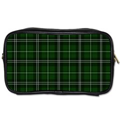 Green Plaid Pattern Toiletries Bags 2-side by Valentinaart