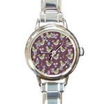 Easter Pattern Round Italian Charm Watch Front