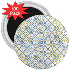 Vivid Check Geometric Pattern 3  Magnets (100 Pack) by dflcprints