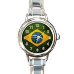 Football World Cup Round Italian Charm Watch Front