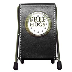 Freehugs Pen Holder Desk Clocks by cypryanus