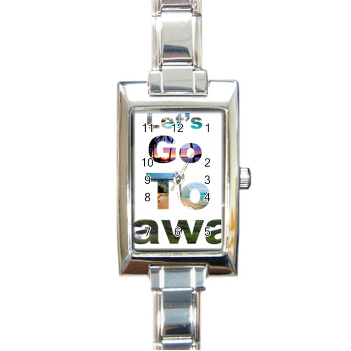 Hawaii Rectangle Italian Charm Watch