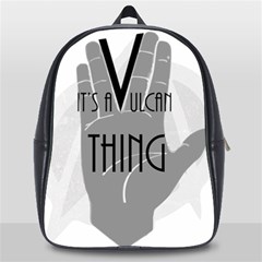 It s A Vulcan Thing School Bag (large) by Howtobead