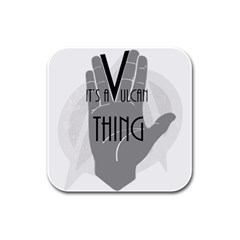 It s A Vulcan Thing Rubber Square Coaster (4 Pack)  by Howtobead