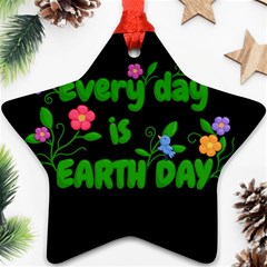 Earth Day Star Ornament (two Sides) by Valentinaart