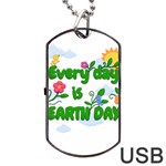 Earth Day Dog Tag USB Flash (Two Sides) Front