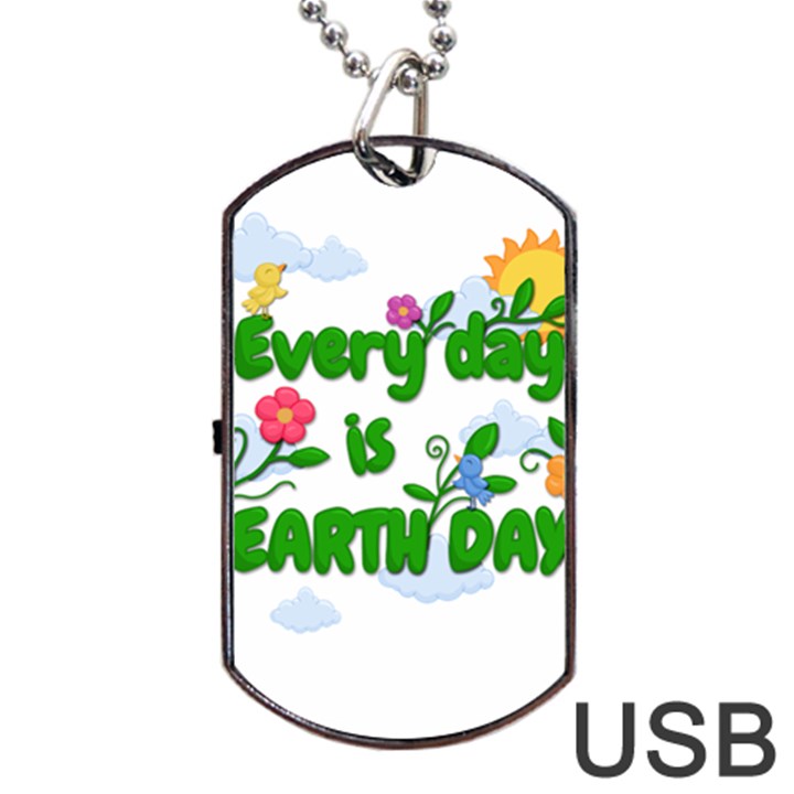 Earth Day Dog Tag USB Flash (Two Sides)