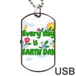 Earth Day Dog Tag USB Flash (Two Sides) Back